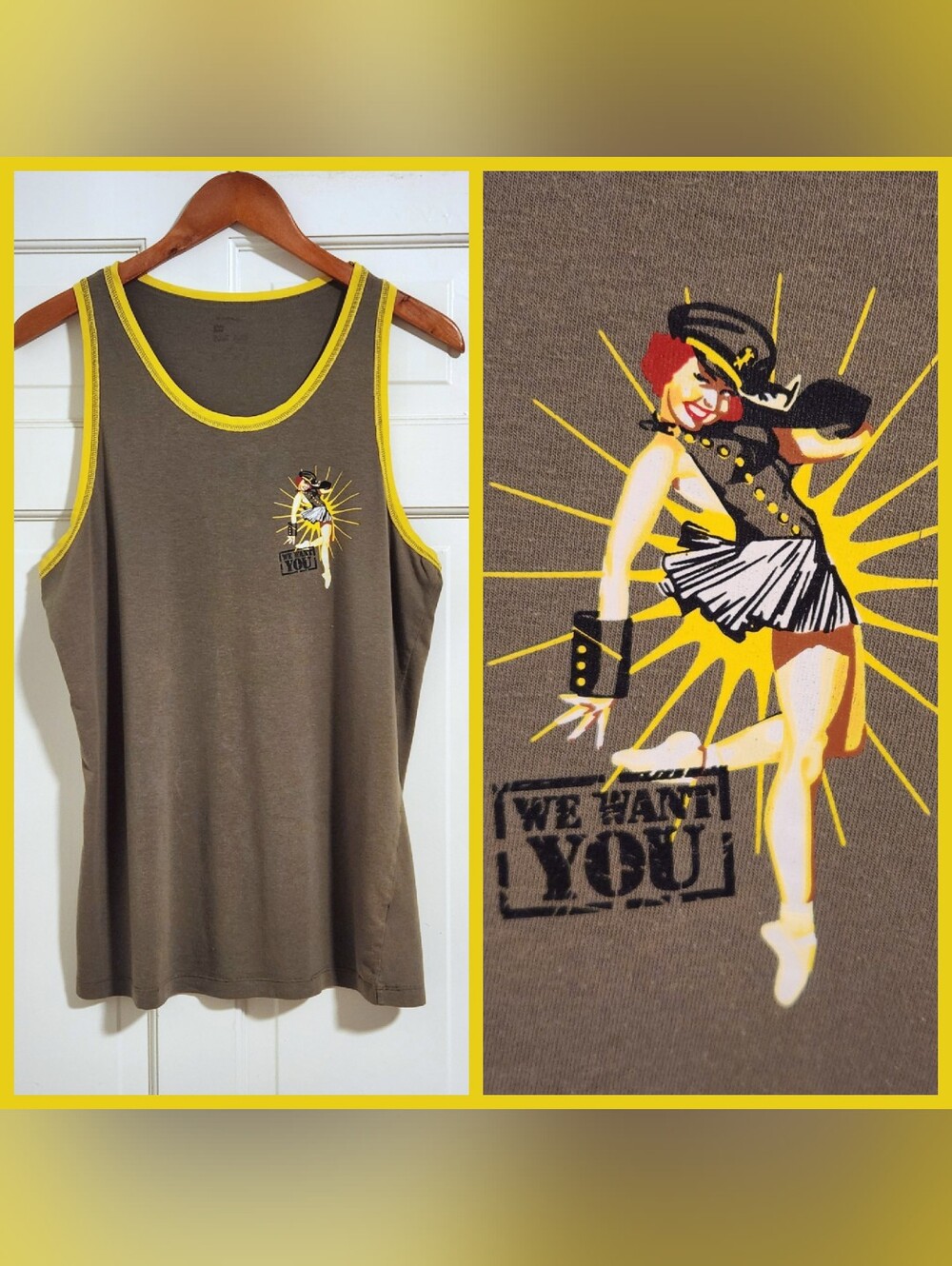 💪Papi💪 - Green/Yellow "We Want You" Tank